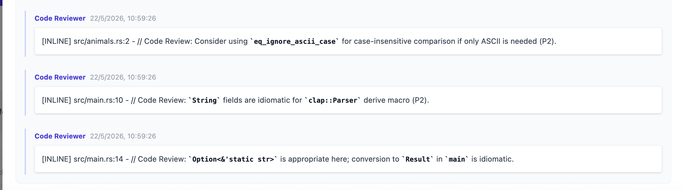 S-Expresso Code Review comments